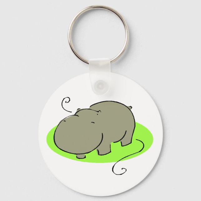 Cute Hippo-nyckelkedja Nyckelring (Framsida)