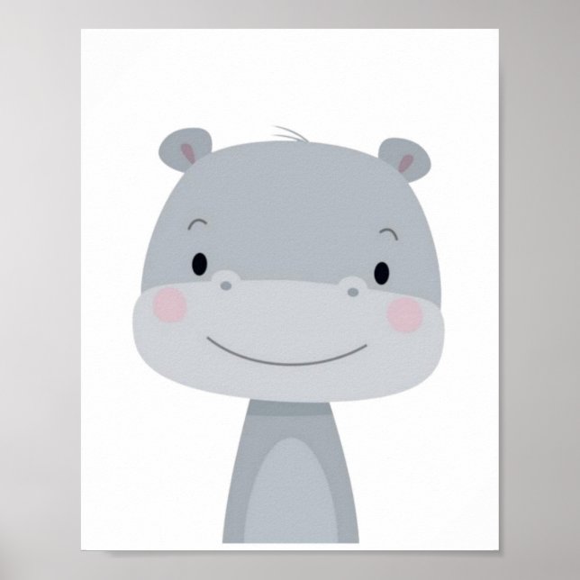 Cute Hippo. Poster (Framsidan)