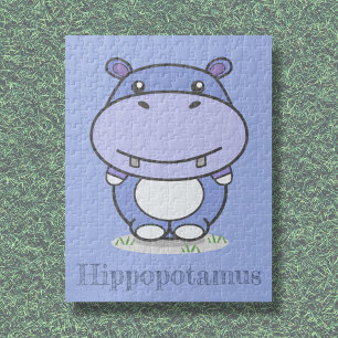 Cute Hippo Puzzle Pussel