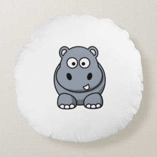 Cute hippo rund kudde