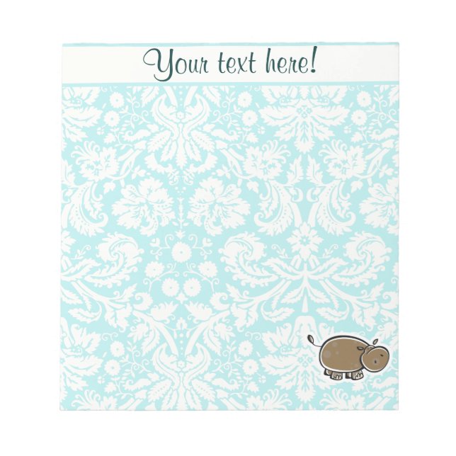 Cute Hippo, skaldjur Anteckningsblock (Framsida)