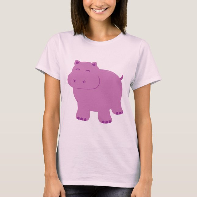 Cute Hippo T-shirt (Framsida)