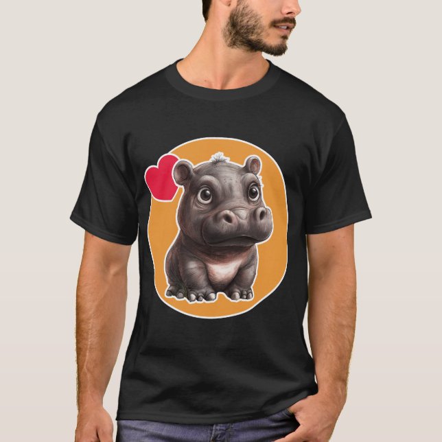 Cute Hippo T Shirt (Framsida)