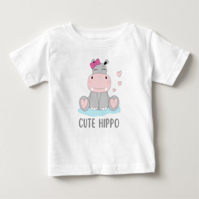 Cute hippo t shirt (Framsida)