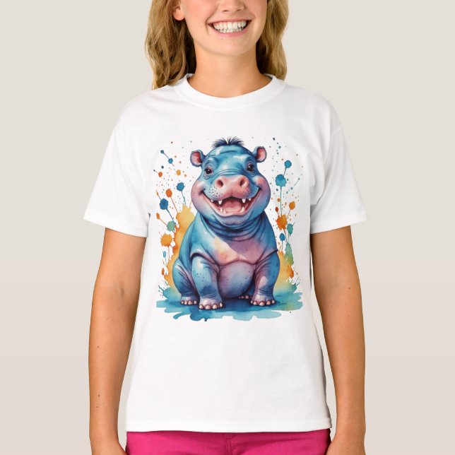 Cute hippo t shirt (Framsida)