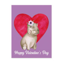 Cute Hippo Valentine