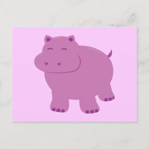 Cute Hippo Vykort