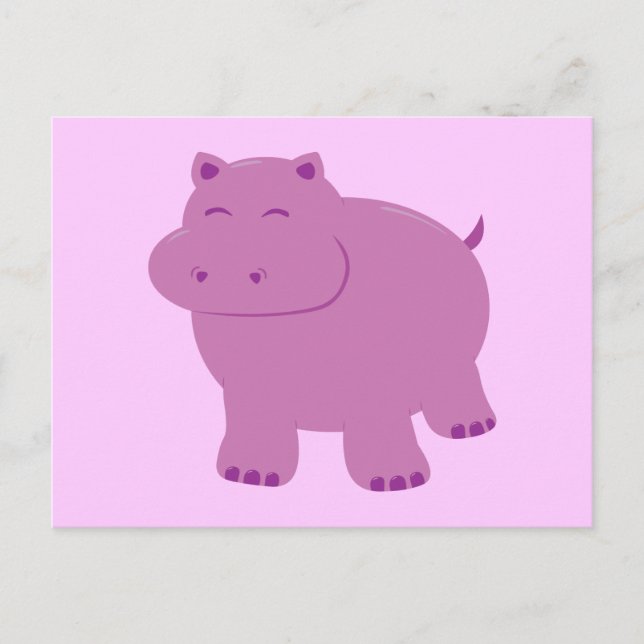 Cute Hippo Vykort (Framsida)