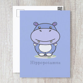 Cute Hippo-vykort Vykort