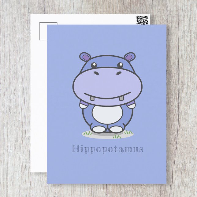 Cute Hippo-vykort Vykort (Skapare uppladdad)