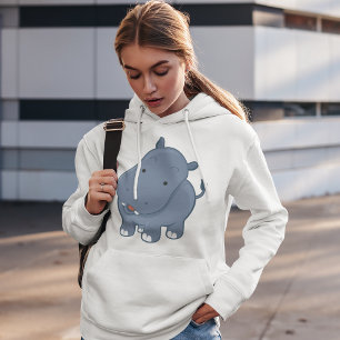 Cute Hippopotamus Hoodie T Shirt