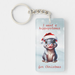 Cute Hippopotamus Santa Hat Snowy-jul