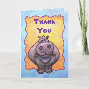 Cute Hippopotamus Tack Kort