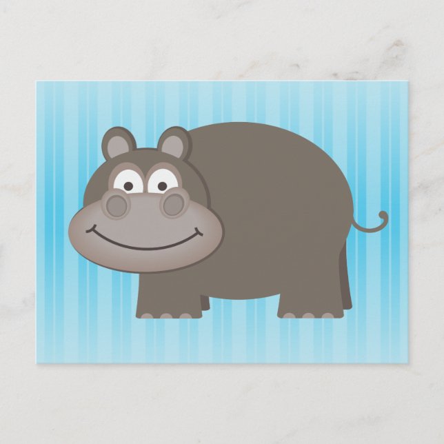 Cute Hippopotamus Vykort (Framsida)