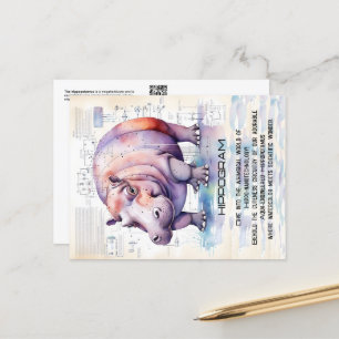 Cute Hippopotamus Vykort