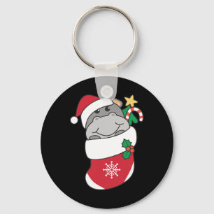Cute Hippos i julklapp för jul Nyckelring