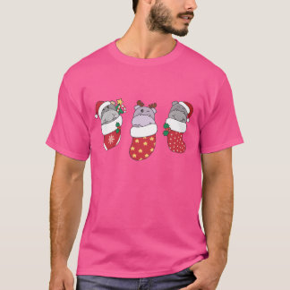Cute Hippos i julklapp för jul T Shirt