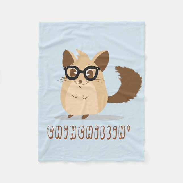 Cute Hipster Chinchilla Flebit Blanket Fleecefilt (Framsidan)