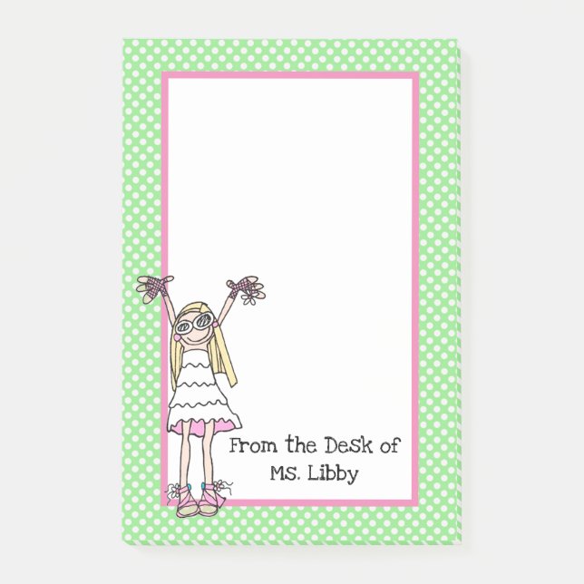 Cute Hipster Girl Post-it Block (Framsida)