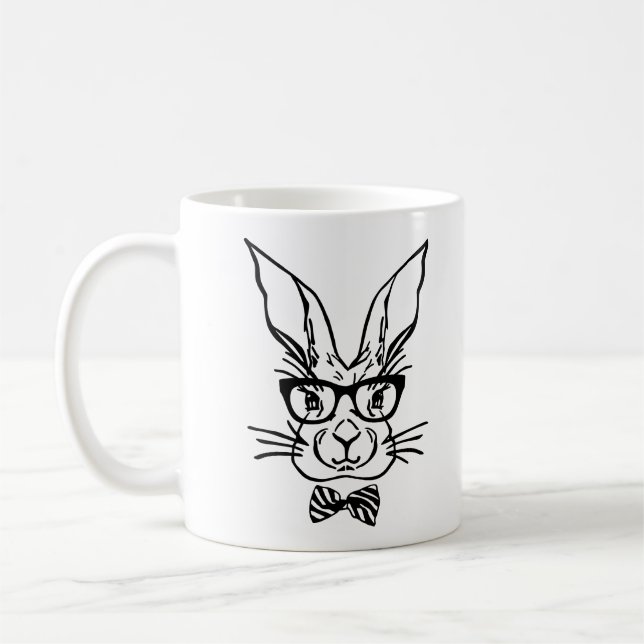Cute Hipster-Påskhare Kaffemugg (Vänster)