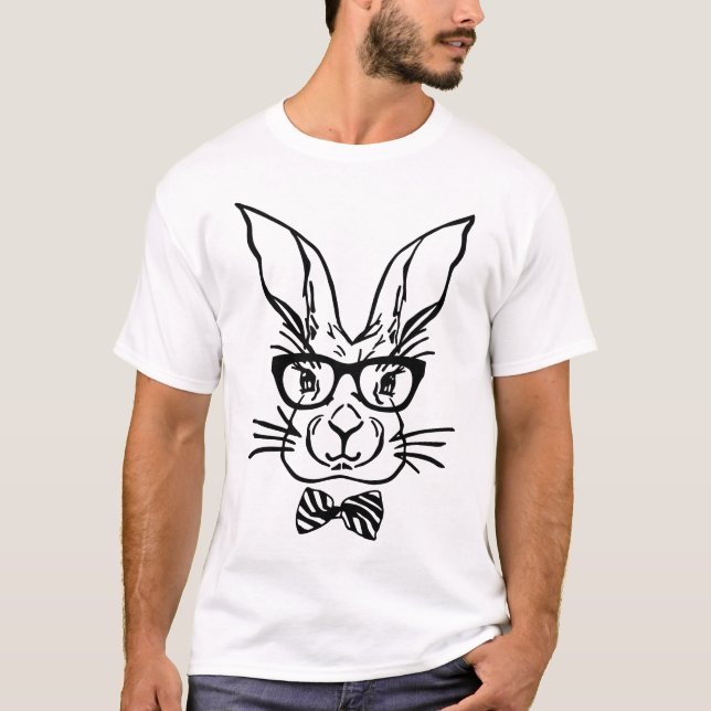 Cute Hipster-Påskhare T Shirt (Framsida)