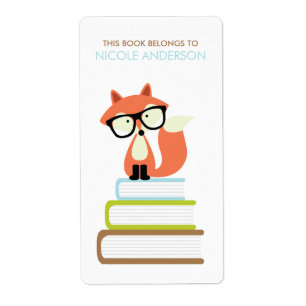 Cute Hipster Red Fox-bokplatta Fraktsedel