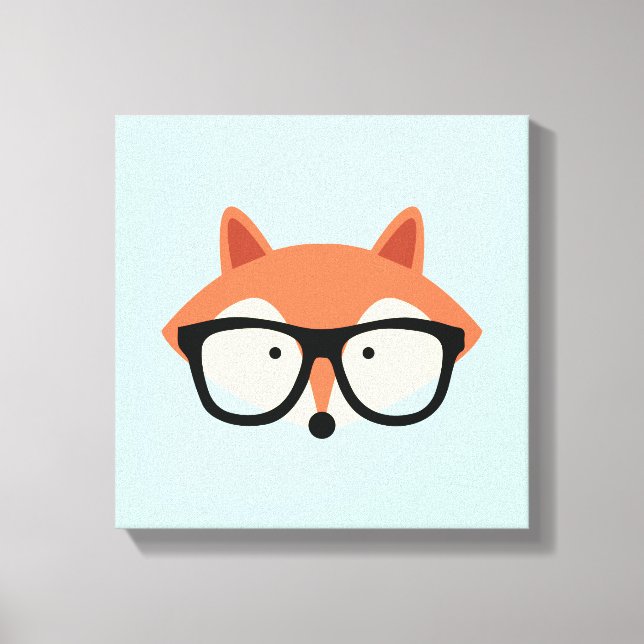 Cute Hipster Red Fox Canvastryck (Framsida)