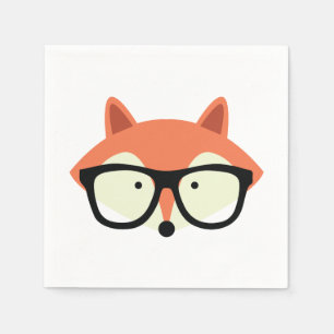 Cute Hipster Red Fox Pappersservett