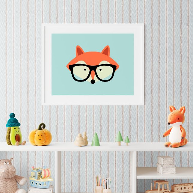 Cute Hipster Red Fox Poster (Skapare uppladdad)