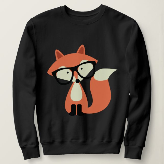 Cute Hipster Red Fox Tee Shirt (Design framsida)