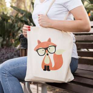 Cute Hipster Red Fox Tygkasse