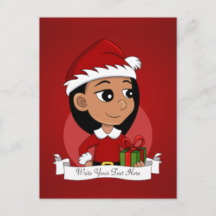 Cute Hispanic-flicka med långt svart hår Helg Vykort