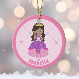 Cute Hispanic Princess Rosa Anpassningsbar jul Julgransprydnad Keramik