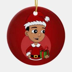 Cute Hispanic-tecknaden Julgransprydnad Keramik
