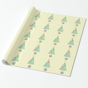 Cute-hjärtan-pastel, modern Julgran Presentpapper