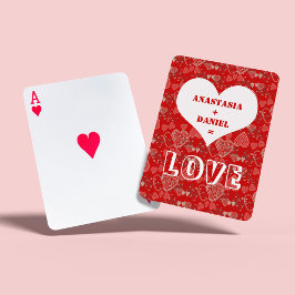 Cute hjärtan Valentindagen par Spel Kort
