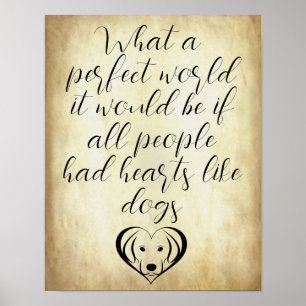 Cute Hjärtar som Hundar Perfekt World Poster