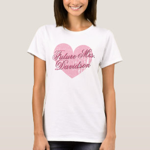 Cute Hjärtat Framtiden Mrs. t shirt för förlovning