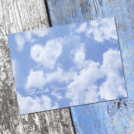 Cute Hjärtformade Cloud i Blå himmel Cheerful Lyck Vykort