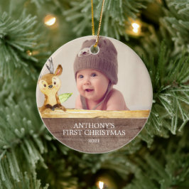 Cute Hjort Baby 1St Photo jul Ornament