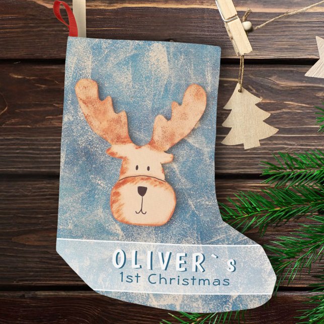 Cute Hjort Baby's First jul Liten Julstrumpa (Skapare uppladdad)