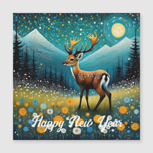 Cute Hjort Flowers Meadow Fantasy
