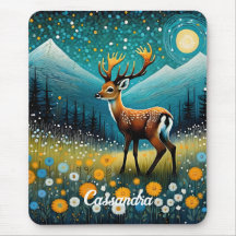 Cute Hjort Flowers Meadow Fantasy