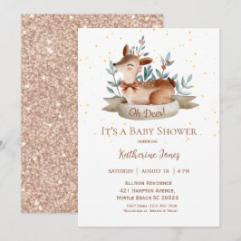 Cute Hjort Gender Neutral Rustic Baby Shower Inbjudningar
