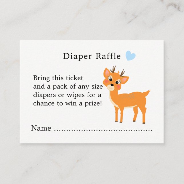 Cute Hjort Heares Winter Baby Shower Diaper Raffle Tilläggskort (Framsida)