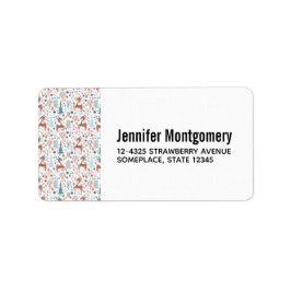 Cute Hjort i Whimsical Forest Mönster Adressetikett