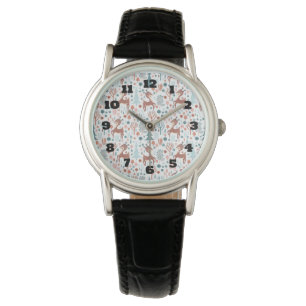 Cute Hjort i Whimsical Forest Mönster Armbandsur