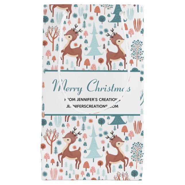 Cute Hjort i Whimsical Forest Mönster Business (Framsidan)