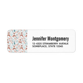 Cute Hjort i Whimsical Forest Mönster Returadress Etikett