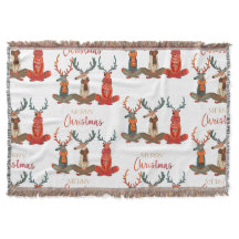 Cute Hjort. Julens Hjort i Scarves. Festive Mood